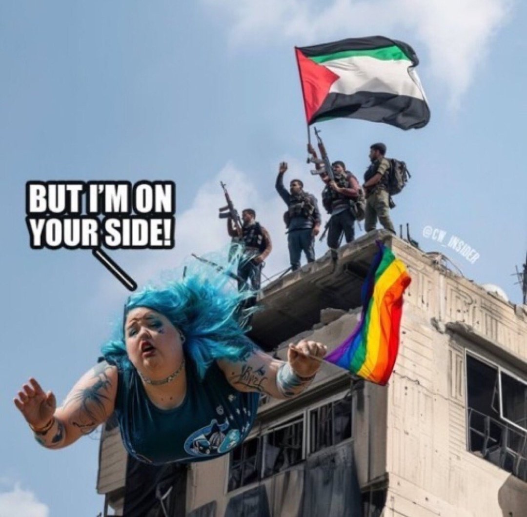 ProudScot76's tweet image. A wee reminder for all those gay or Trans Palestine/Hamas apologists attending the Pride parade in Glasgow today... 🤦🏻
#Pride2025 #glasgowpride