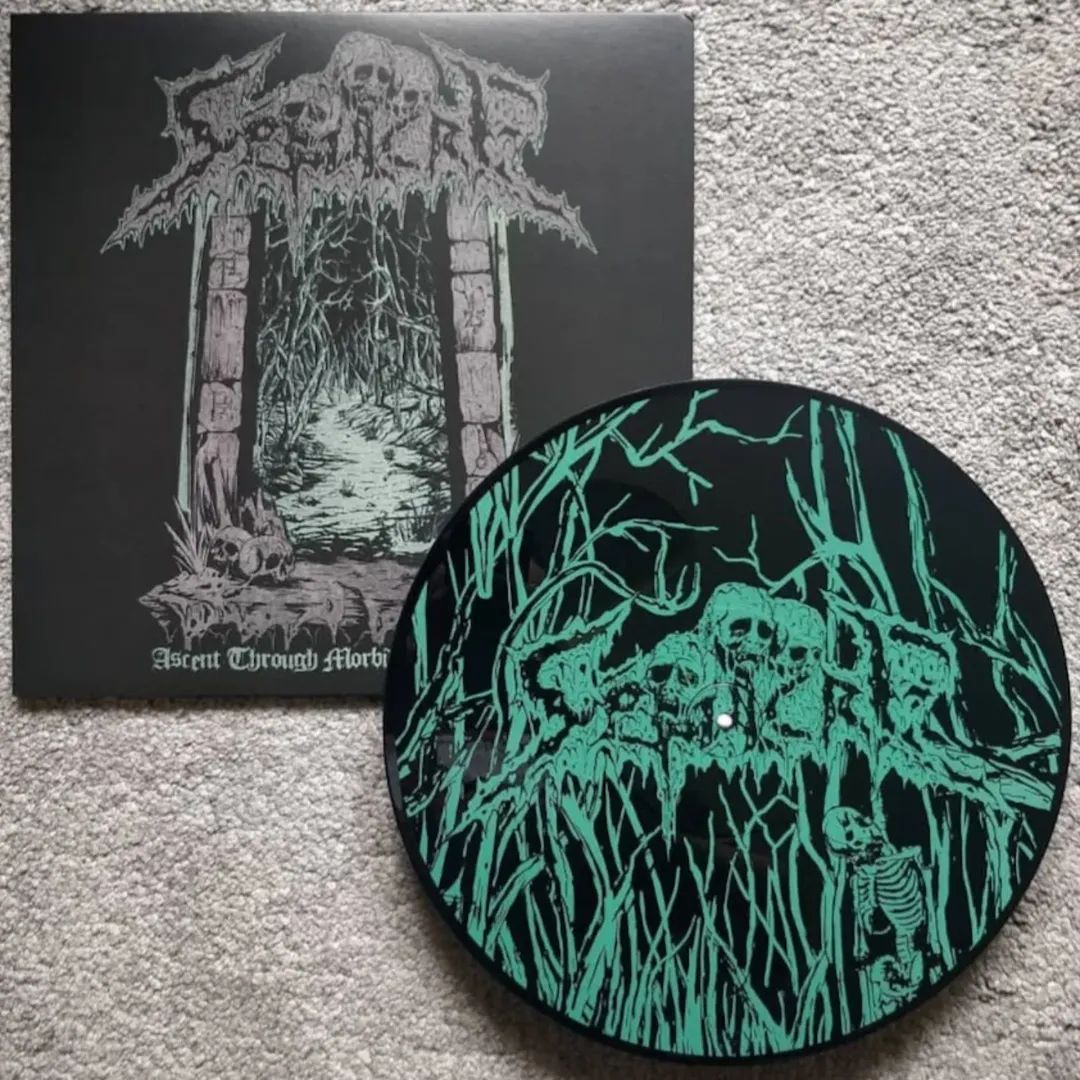Sépulcre Ascent Through Morbid Transcendence MLP with Side B screen print.

LP sleeve is glow in the dark also.