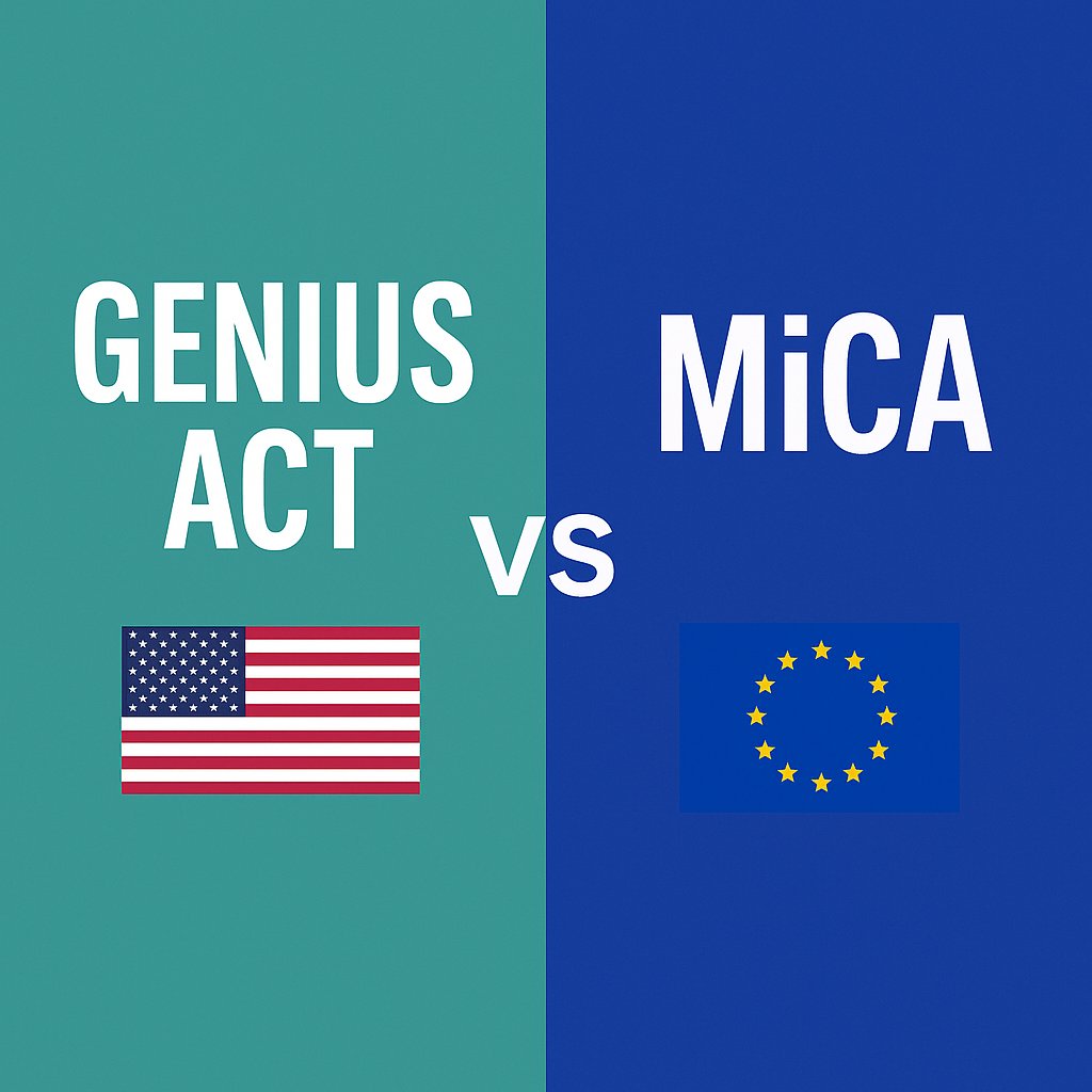 🇺🇸 GENIUS Act vs. 🇪🇺 MiCA: Self-custody, #stablecoins &amp; the future of Web3

The GENIUS Act just became law in the U.S. it is hailed as a major step toward regulatory clarity for stablecoins.

But what’s actually in it? 
And is this just another power grab by TradFi?

🟢