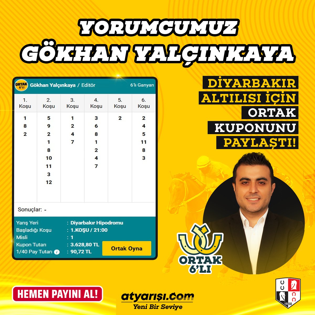 atyarisi (@atyarisicom) on Twitter photo Yorumcumuz Gökhan Yalçınkaya (<a href="/gokhanylcnkaya/">Gökhan Yalçınkaya</a>) Diyarbakır Altılısı için ortak kuponunu paylaştı!
Gökhan Yalçınkaya'nın ortak kuponuna atyarışı.com'da hemen oyna --> atyrs.co/3SckNkU Yorumcumuz Gökhan Yalçınkaya (<a href="/gokhanylcnkaya/">Gökhan Yalçınkaya</a>) Diyarbakır Altılısı için ortak kuponunu paylaştı!
Gökhan Yalçınkaya'nın ortak kuponuna atyarışı.com'da hemen oyna --> atyrs.co/3SckNkU