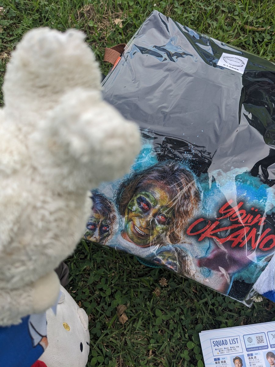 e1036's tweet image. なかなかに着る場所を選ぶTシャツだが、今日はこいつを着て応援するぜ!!
#南葛SC 　#thisisIT #野人岡野