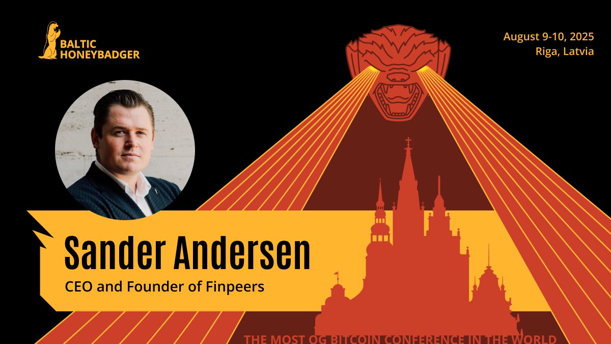 🔥 Speaker Announcement 🔥

We’re excited to welcome <a href="/Sanderandersenn/">Mr.Andersen</a> to the stage at #BH2025! 🦡🔥

Sander is the CEO and Founder of Finpeers, a company that opens up Bitcoin investment opportunities for family offices, and leads H100, Sweden’s first dedicated Bitcoin treasury