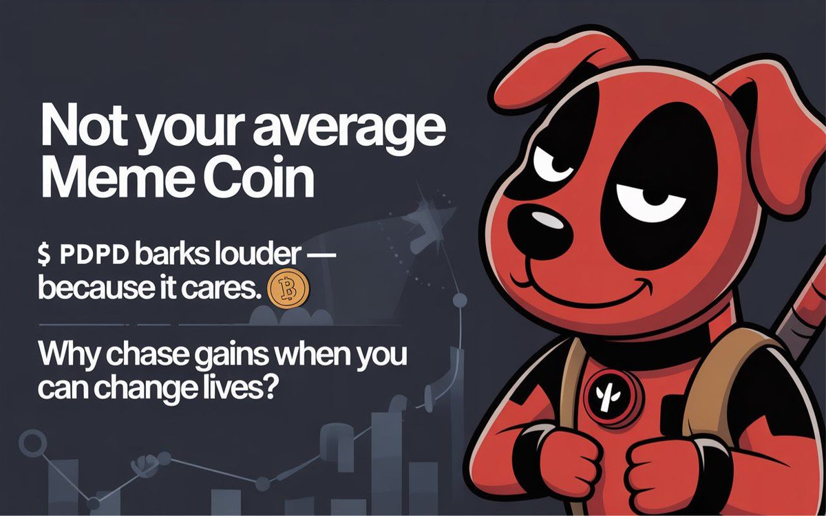 deadpool_ceo's tweet photo. Not your average meme coin.
$PDPD barks louder โ because it cares. ๐พโค๏ธ
๐ฐ Every buy
๐ Every sell
โก๏ธ Helps real stray dogs find food, shelter & love.
Why chase gains when you can change lives?
#PDPD #CryptoForCause #MemeCoinWithHeart #AdoptDontShop #Web3 #bitcoins https://t.co/PrsrZZwJSC
