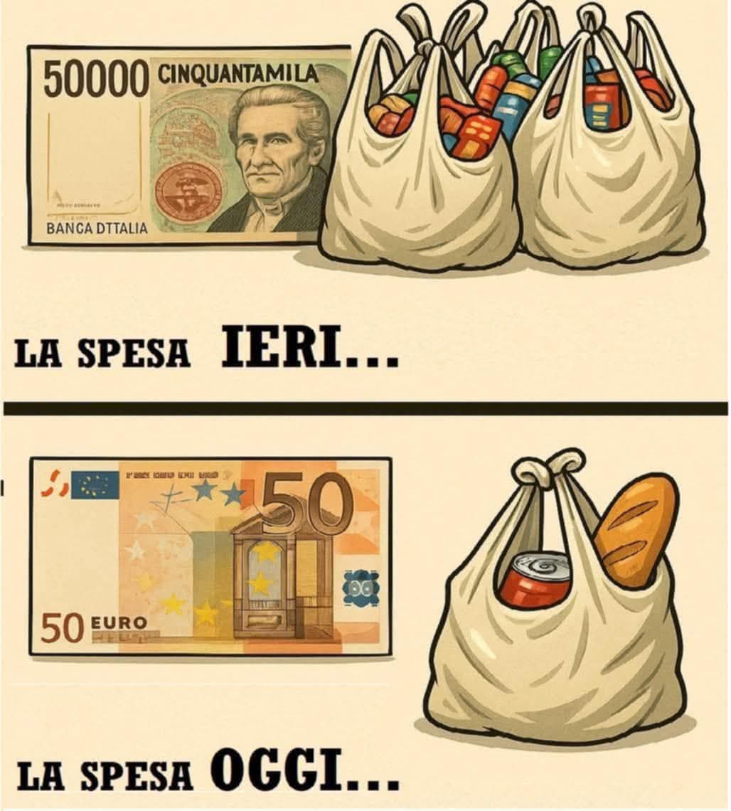 Da Cinquantamila Lire a 50 Euro: il carrello si svuota, ma l’amaro in bocca resta pieno.

- ©Sabrina F.