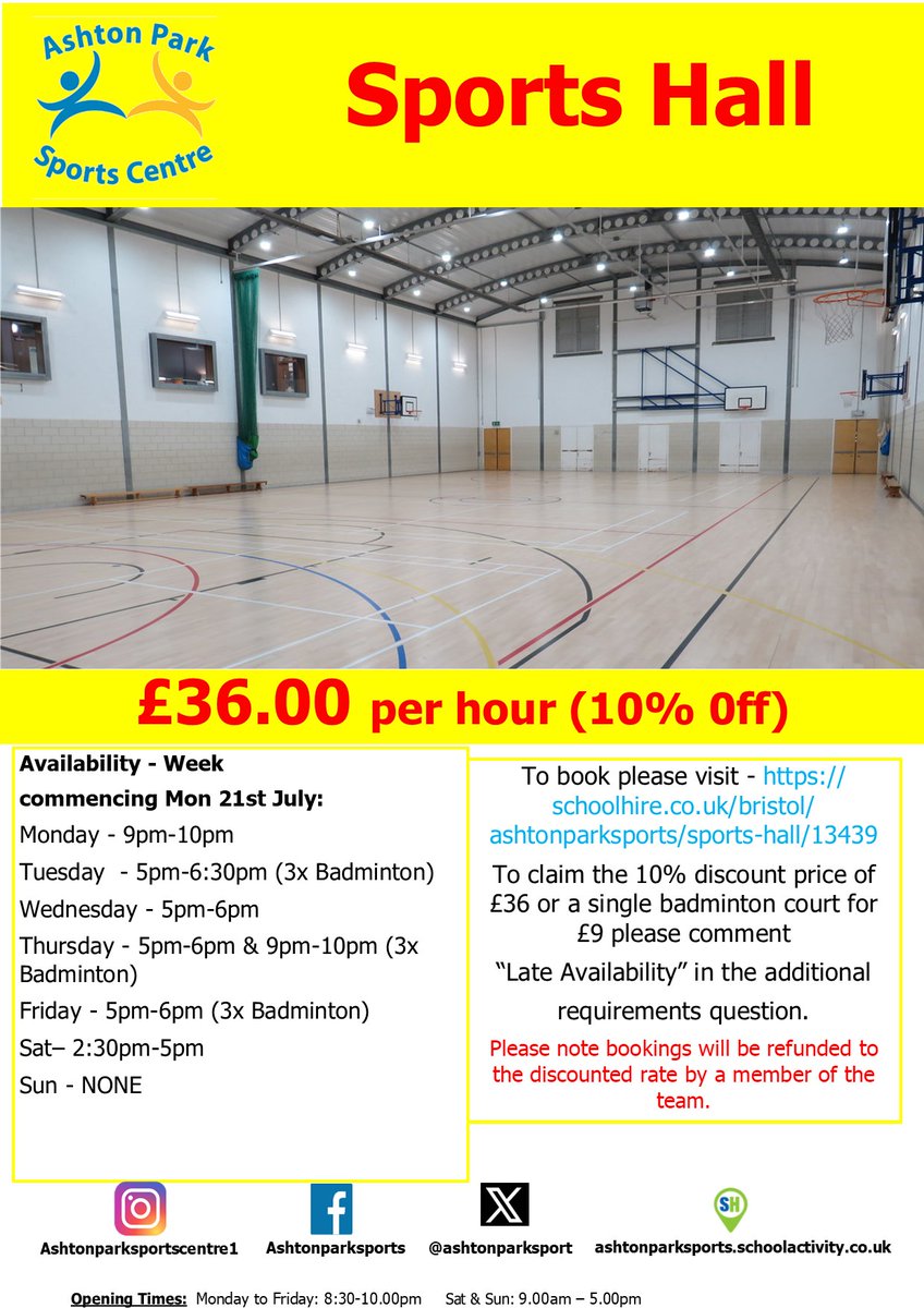Looking for last minute availability? Take a look at the availability we have left for the week commencing Monday 21st July with a 10% discount!
Comment "Late availability" in the additional requirements question to claim.
See posters for links to book.