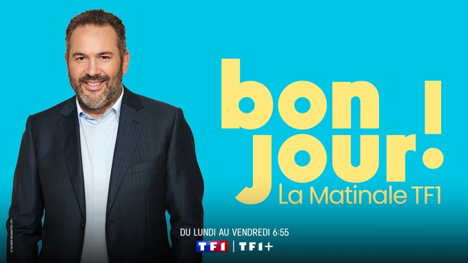 TF1 Pro (@tf1pro) on Twitter photo #Audiences <a href="/TF1/">TF1</a> <a href="/TF1Info/">TF1Info</a>
"Bonjour ! La Matinale TF1" présentée par Christophe Beaugrand (<a href="/Tof_Beaugrand/">Christophe Beaugrand-Gerin</a>) de 6h55 à 9h30
📌317 000 Tvsp
🔝Pic à 456 000 Tvsp
✅11.8% PdA 4+
🏆Meilleure semaine historique sur les FRDA-50 ans
✅19,9% de PdA*
*Moy Ma-Ve #Audiences <a href="/TF1/">TF1</a> <a href="/TF1Info/">TF1Info</a>
"Bonjour ! La Matinale TF1" présentée par Christophe Beaugrand (<a href="/Tof_Beaugrand/">Christophe Beaugrand-Gerin</a>) de 6h55 à 9h30
📌317 000 Tvsp
🔝Pic à 456 000 Tvsp
✅11.8% PdA 4+
🏆Meilleure semaine historique sur les FRDA-50 ans
✅19,9% de PdA*
*Moy Ma-Ve