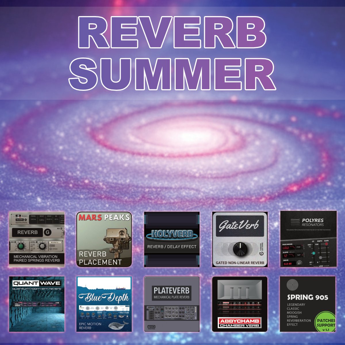Turn2on's tweet image. Reverb Summer Sale.
Anniversary summer sale, we make Rack Extensions 10 years now!
Hot deals on our 10 Reverberation Rack Extensions right now
Thank You for support us, this help to developing new products for Reason rack with big love!
reasonstudios.com/shop/deals/?de…
#reason #turn2on