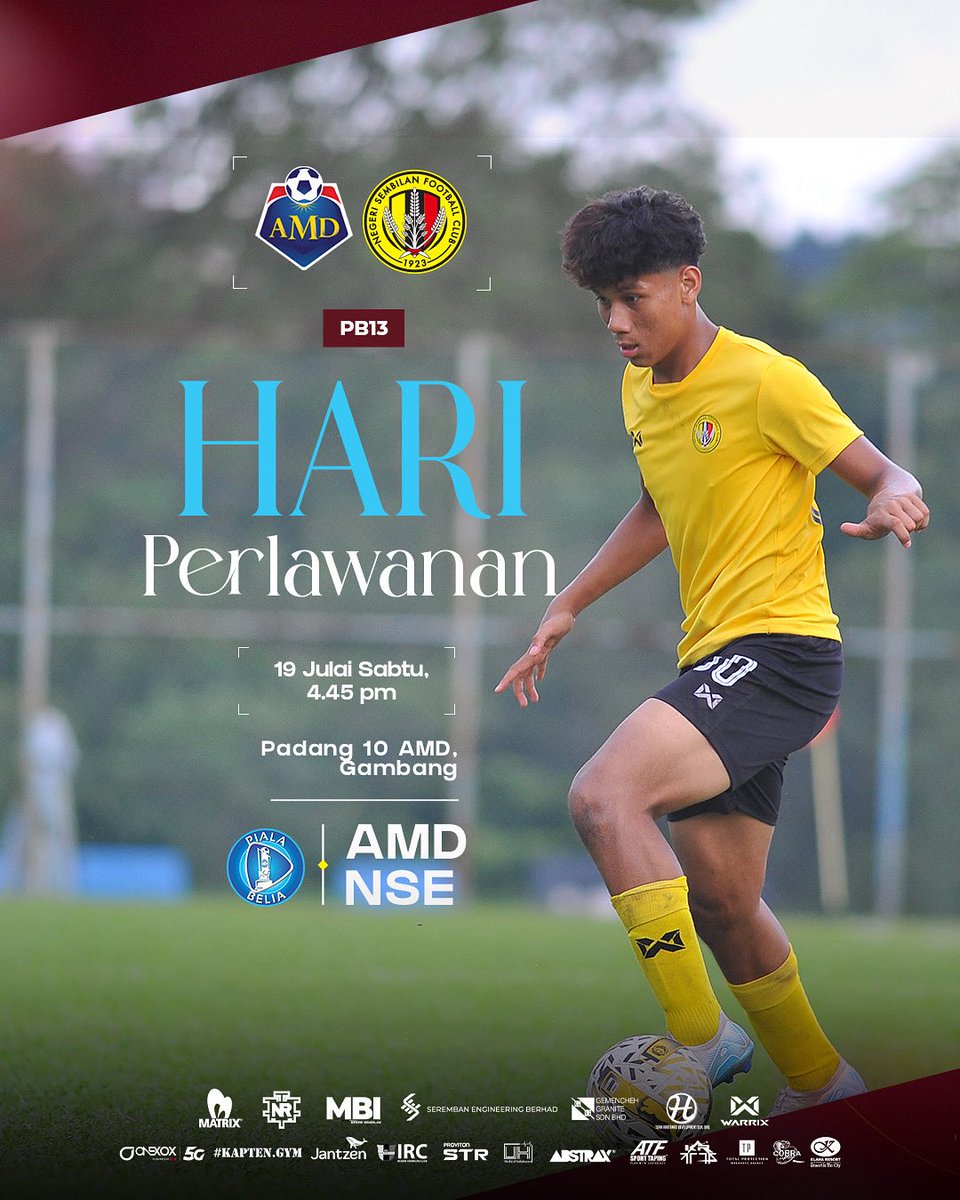 nsfc1923devt's tweet image. 🚨 𝗛𝗔𝗥𝗜 𝗣𝗘𝗥𝗟𝗔𝗪𝗔𝗡𝗔𝗡 𝗣𝗜𝗔𝗟𝗔 𝗕𝗘𝗟𝗜𝗔 𝟮𝟬𝟮𝟱

#JangMudo B-18 akan menentang AMD Future di Padang 10 AMD, Gambang petang ini 🟡⚫️🔴 

*Tiada siaran langsung untuk perlawanan petang ini. 

#NSFC
#HobinJangHobin
#NSFCdevt
#PialaBelia2025