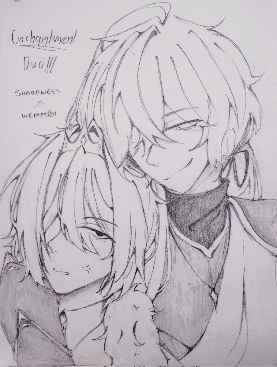 ZALLEVE's tweet image. Enchantment, mayhem, swordmace, whatever they called duo #sharpnessfanart #wemmbufanart