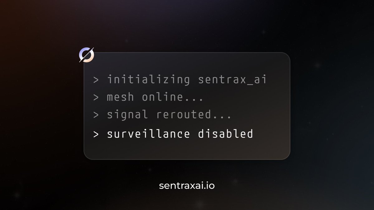 Privacy isn’t a feature. It’s a requirement.

Networks promised connection but delivered control. Everything sent, everything stored, quietly tracked and exposed. That ends now. Sentrax AI is what connection was meant to be.

Sentrax is initializing soon. The return of real