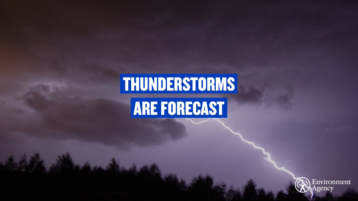EnvAgencyYNE's tweet image. Thunderstorms are forecast across our region. This could lead to surface water flooding.
Please take care as driving conditions maybe hazardous.
Remember do not drive through flood water, just an egg cup full can ruin your engine.