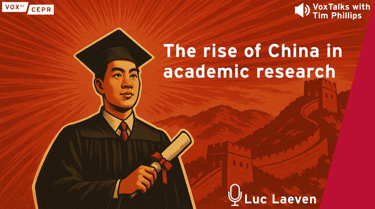 voxeu's tweet image. 🎧 New from VoxTalks!
How did China go from lagging behind to leading in top-tier academic research?
Luc Laeven @ecb talks to @timsvengali about a research revolution 20 years in the making.
Listen: cepr.org/multimedia/ris…