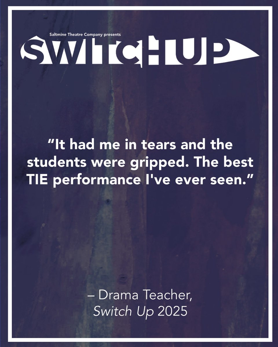 #SwitchUp has been receiving some incredible feedback. 🎊  Thank you to all of you who have sent in your thoughts. 💭 

Have you or someone you know seen it on this tour? Let us know what you thought below! ✨📣

#theatreineducation #tie #saltminetrust