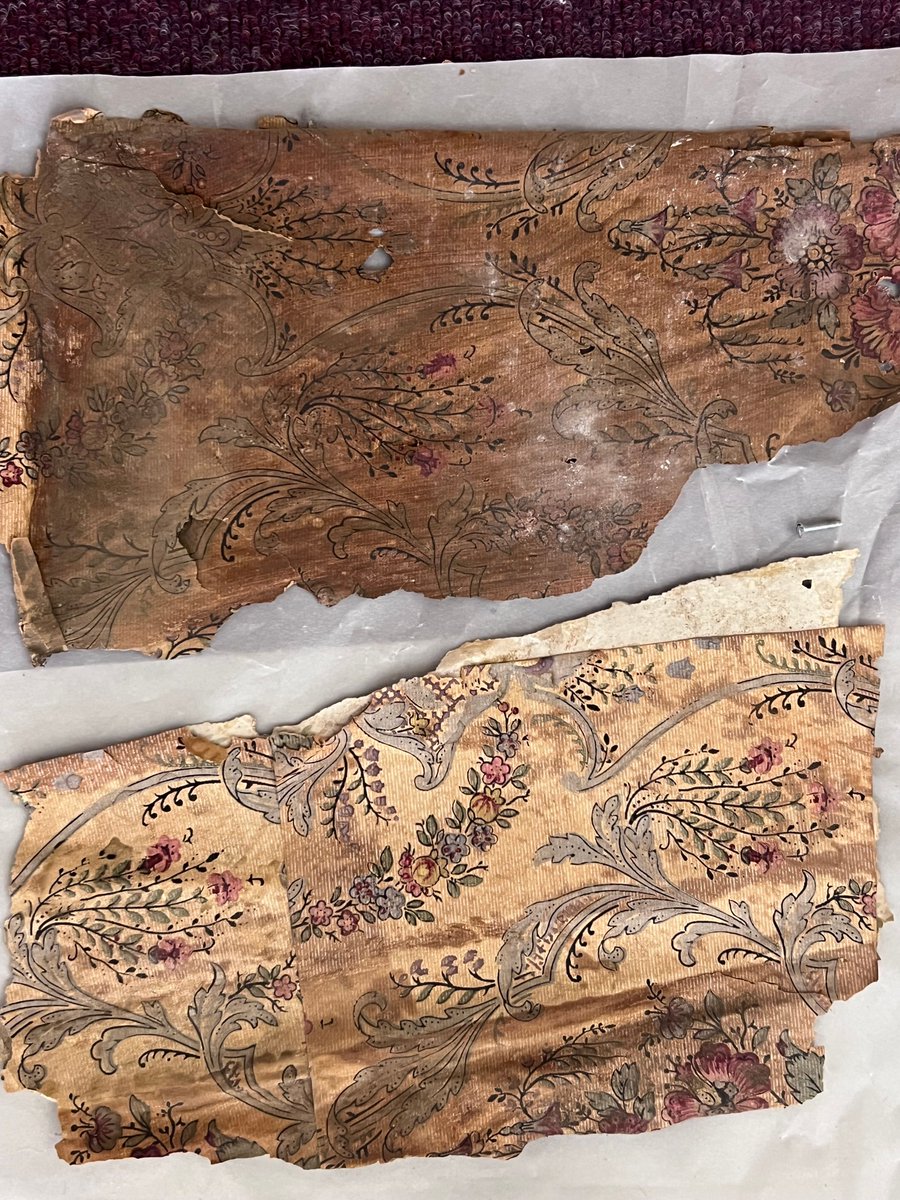 Stowe House (@stowehouse) on Twitter photo 👷♀️ <a href="/LinConservation/">Lincoln Conservation</a> are back at the East Grand Staircase, revealing 18th-century wall paintings — and navigating modern wiring in historic walls!
Bonus finds: 1974 newspaper + vintage wallpapers now under review.
#ConservationInAction #StoweHouse #EastStaircaseReveal 👷♀️ <a href="/LinConservation/">Lincoln Conservation</a> are back at the East Grand Staircase, revealing 18th-century wall paintings — and navigating modern wiring in historic walls!
Bonus finds: 1974 newspaper + vintage wallpapers now under review.
#ConservationInAction #StoweHouse #EastStaircaseReveal