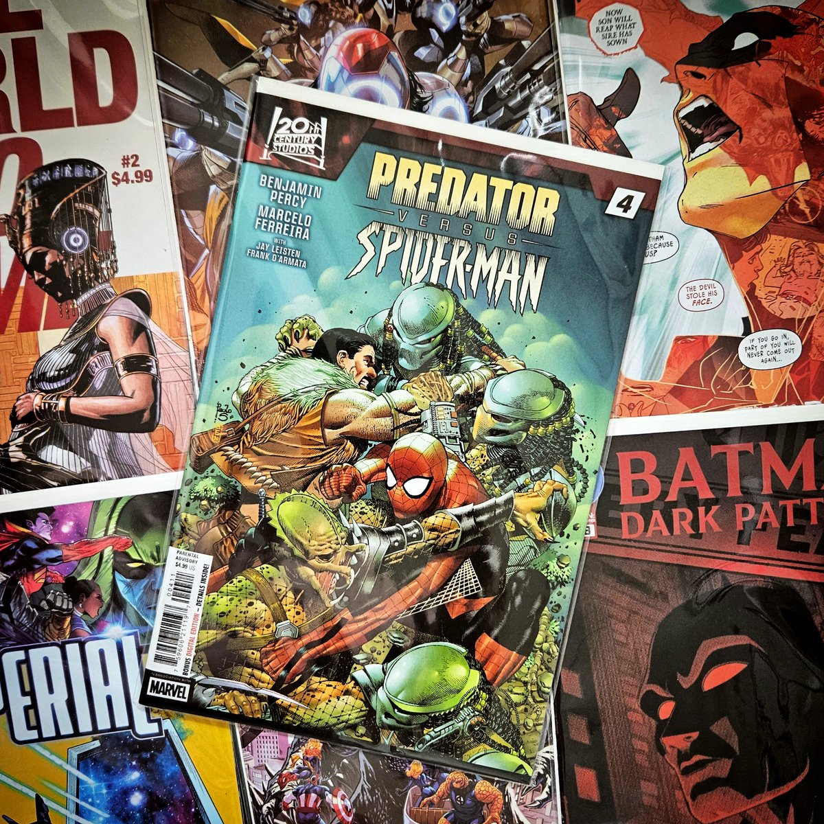 SOCthoughts's tweet image. Predator Versus Spider-Man was sooo much greater than I think anyone expected it to be. A grizzly & blood-soaked thriller set during a heatwave/ blackout in NYC with outstanding artwork from Marcelo Ferreira and the colour art by Frank D'Armata has been fantastic in this series.