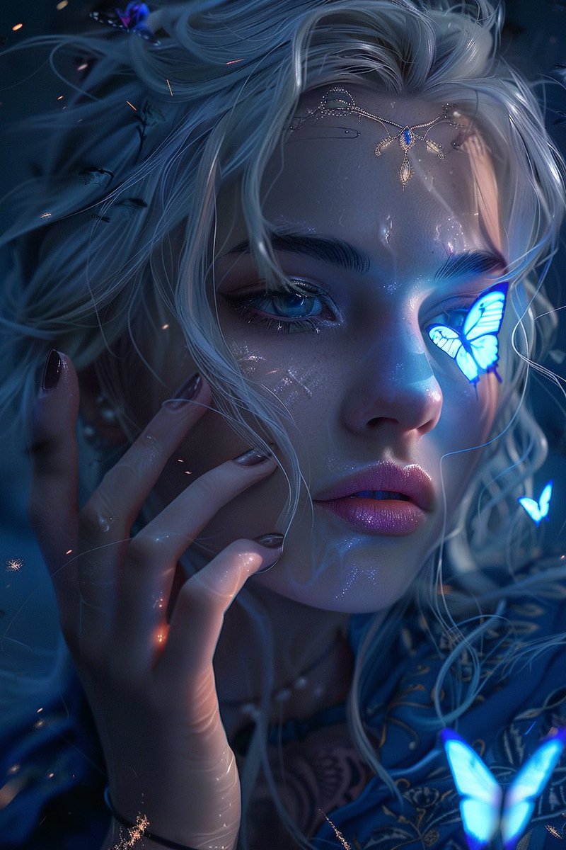 From the Witch Series —
Whispers of wings brush her skin.
She sees in moonlight.

#WitchSeries #FantasyArt #AIArt #ButterflyMagic #DigitalWitch #Midjourney