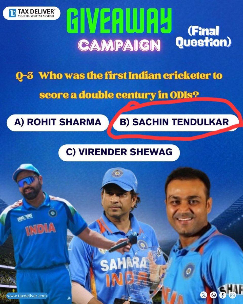 DebashishXo's tweet photo. @TaxDeliver Answer- B) SACHIN TENDULKAR 🎯
#taxdeliver #WinWithTD
Tags❤️
@ArpitGa95350787 @anshu674230 @dhruvin_0007 @dilipjain077 https://t.co/NWCzHJbdx6