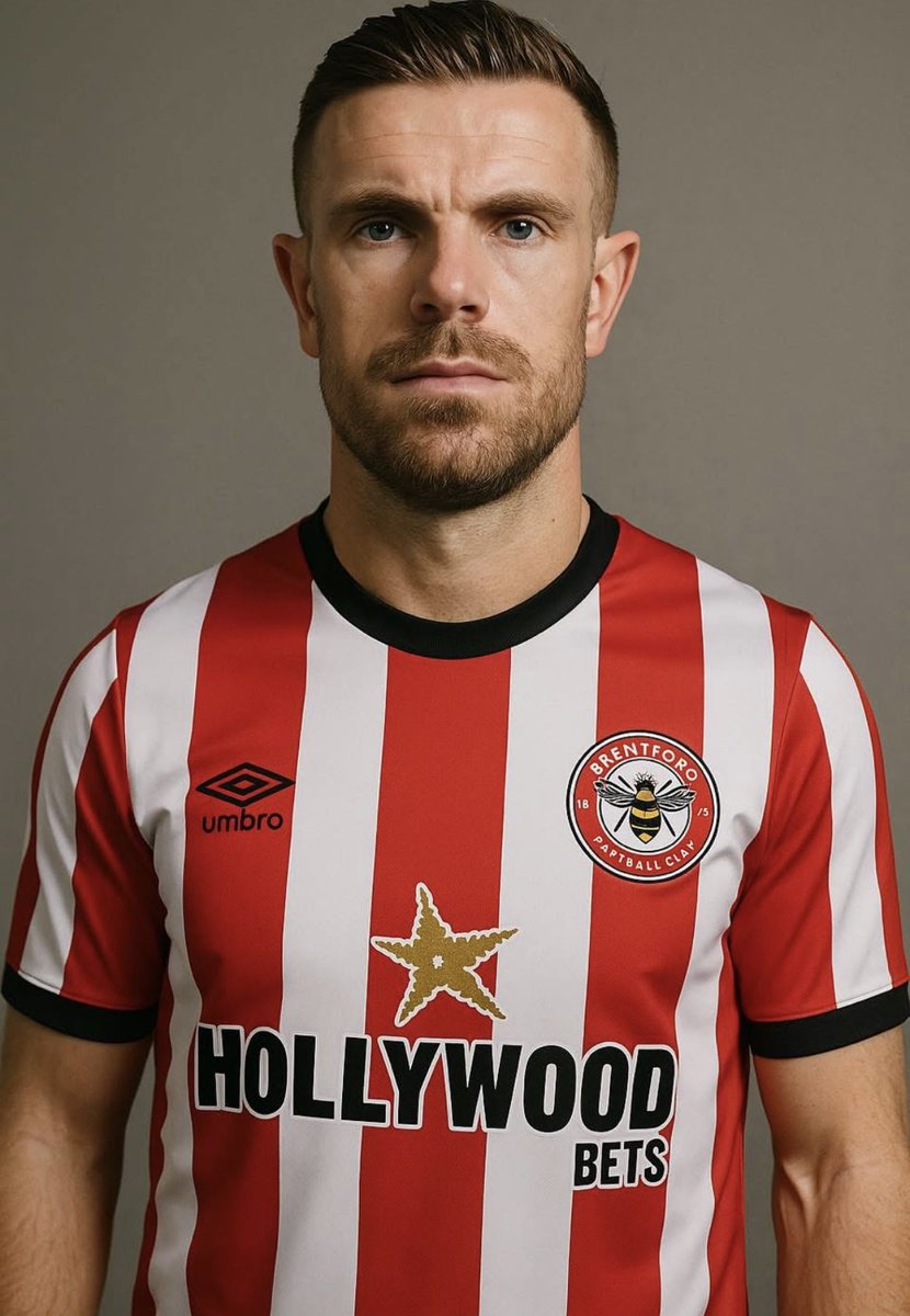 Kenzema's tweet image. Why do the club and sponsors always over complicate the home kit design & ruin it every year. Just keep it simple.
Saw this pic on a random Henderson post, stunning kit! Why can’t we muster up something really simple and effective like this? @BrentfordFC