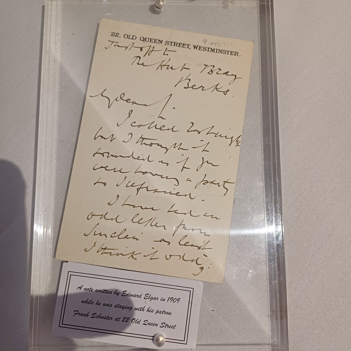 RichardBratby's tweet image. Letter from Elgar, now in the possession of @spectator . Can anyone decipher his handwriting?