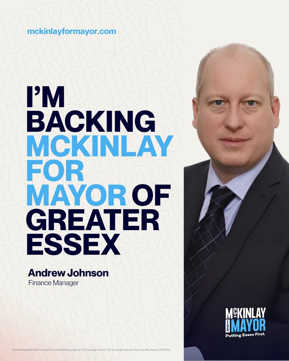 For me <a href="/LouiseMcKinlay/">Louise McKinlay</a> is the choice for all #Essex residents as Mayor - mckinlayformayor.com