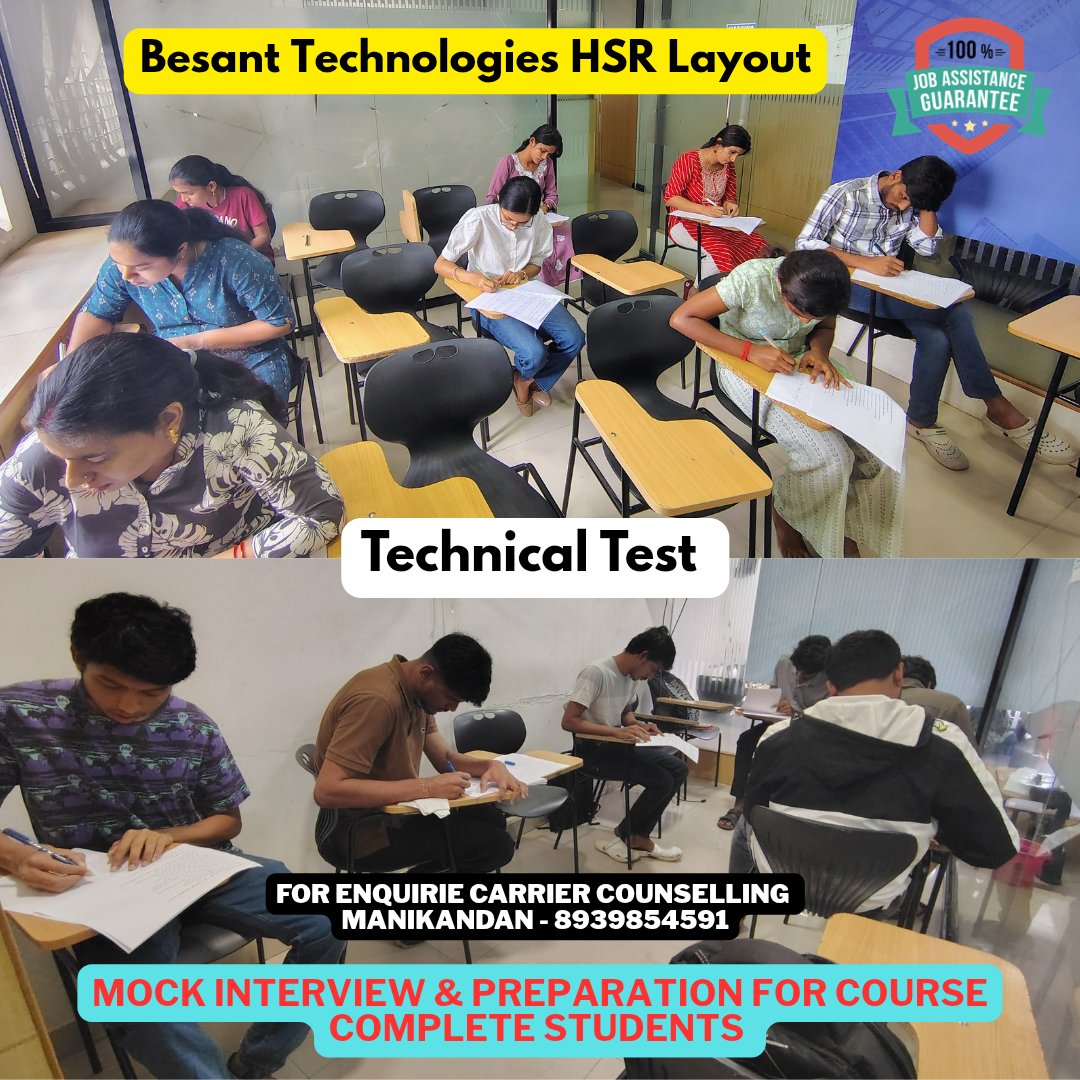 besantHsrLayout's tweet photo. MOCK TEST PREPARATION FOR COURSE COMPLETE STUDENTS 🧑🏻‍💻

#besanttechnologieshsrlayoutplacement

#besanttechnologies_hsr

We Offer 💯 Job Guarantee Courses

For more information call us on:
Kindly Contact us 📞 Manikandan +918939854591

🌎 https://t.co/Yin8nK0hQ7

#interview #Jobs https://t.co/bMv9By93Ok