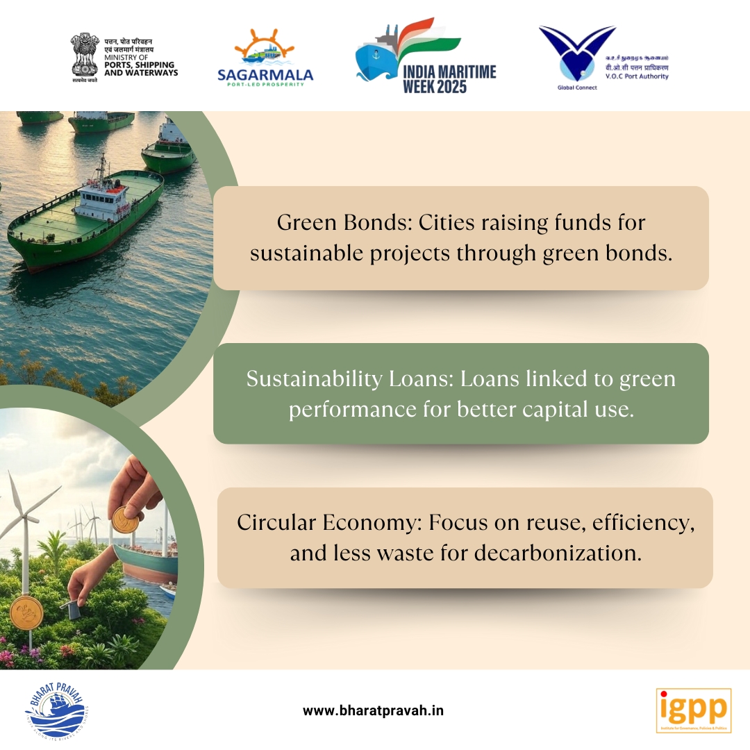 IGPPVMF's tweet image. Green Finance is Powering #India's Net-Zero Journey! From Green Bonds to Carbon Pricing, We're Building a #SustainableFuture.
@shipmin_india I @vocpa_tuticorin I @sarbanandsonwal I @imw_gov
For more, visit: bharatpravah.in/eventss/
#GreenEconomy #NetZeroIndia
