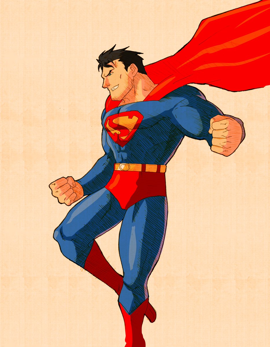 shinzankuro's tweet image. Superman in Marvel VS. Capcom 2 inspired artstyle