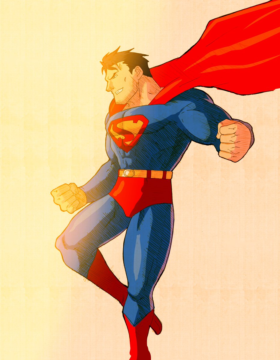 shinzankuro's tweet image. Superman in Marvel VS. Capcom 2 inspired artstyle
