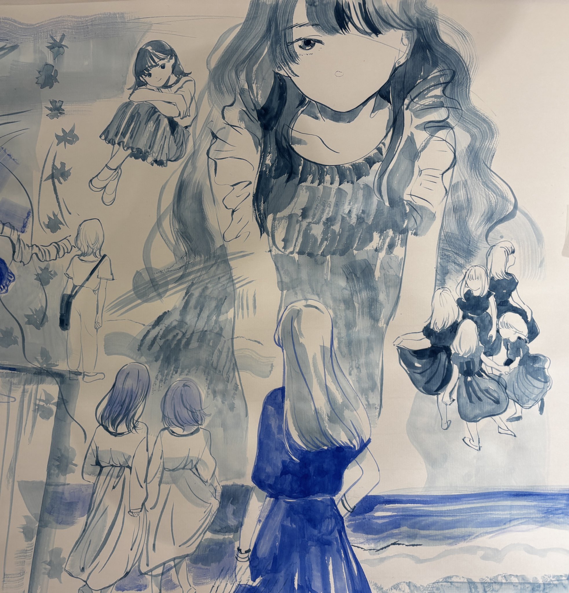 【再度値下げしました】シュウさん絵画 ヒーリングアート、鳳凰の絵画 ~未来のヒカリを抱く鳳~ 額装A4