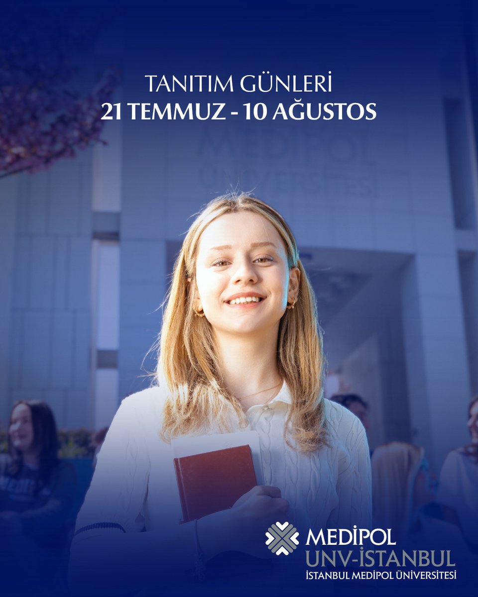 🎓 İstanbul Medipol Üniversitesi Tanıtım Günleri
📅 21 Temmuz – 10 Ağustos
📍 Kavacık Güney ve Haliç Kampüsleri
🕗 Her gün 08.30 – 17.30

Akademisyenlerle birebir görüşmek, bölümleri ve laboratuvarları yakından tanımak, uygulamalı eğitim olanaklarını yerinde görmek ve kariyerine