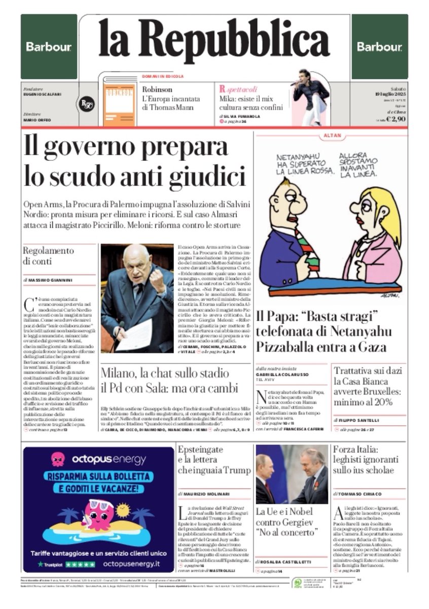 MassimGiannini's tweet image. “Il manganello di Meloni e Nordio contro i giudici e la Costituzione”: il mio editoriale su @repubblica