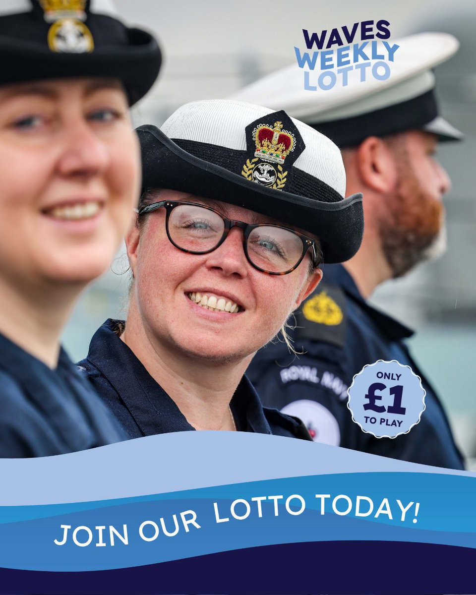 RNRMC's tweet image. Join our lotto today!
The countdown is on to join the Waves Weekly Lotto, sign up by 31st July and you could win a bonus prize!
For just £1 a week you could win up to £25,000 every Friday!
Don’t miss your chance to win big and give back, sign up now at lotto.rnrmc.org.uk