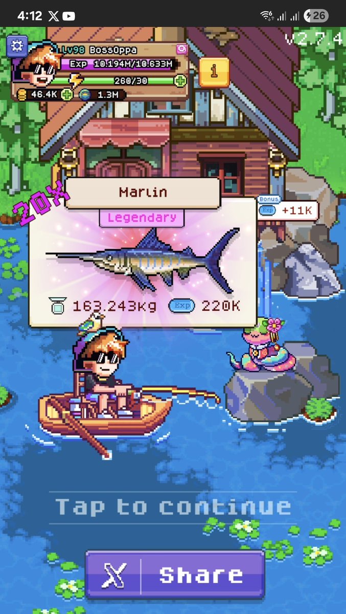 OppaBosss's tweet image. Tried the new 20x feature and got this. 🙃
@FishingFrenzyCo
#ronin