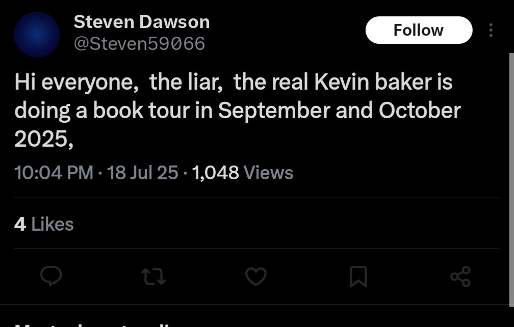 Jezzaman3's tweet image. Jezzaman tipped £2.22

Hi everyone on X The focking nygger Kevin B as in Kevin Baker is making up lies again by trying to be Steven D and promoting his Book Tour in September, please don't fall for Kevin B's lies Kevin B is not Steven D and he is in control of Stevens account