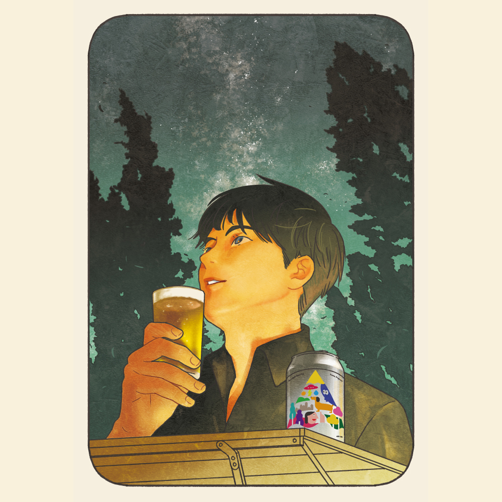 toaworks's tweet image. 昨年開催したイラスト展「絵で呑む酒場」で制作したイラストその4✏️
🍺テーマにしたビールは札幌のStreetLight Brewingさんの「Standard Line - LAGER」
1つのビールにつき、ビールの味から連想した「風景」と、その味を香り・味わい・後味に分けて「3コマ化」する、2通りの方法で表現しました💡