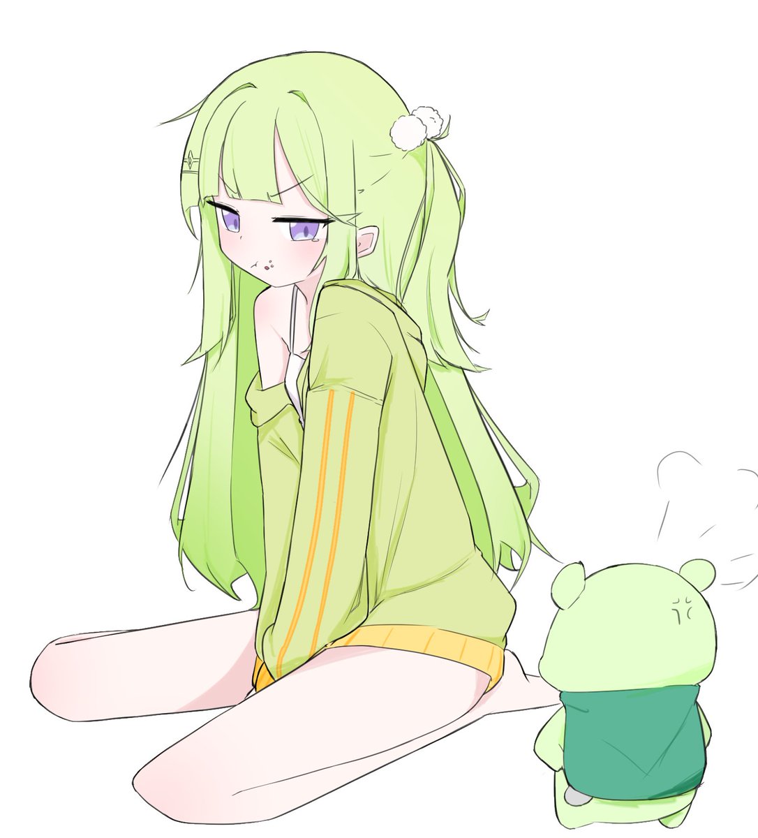 badayang1's tweet image. #100日チャレンジ #riko_art 
day26 찌개 고기 골라 먹다 혼나는 리코