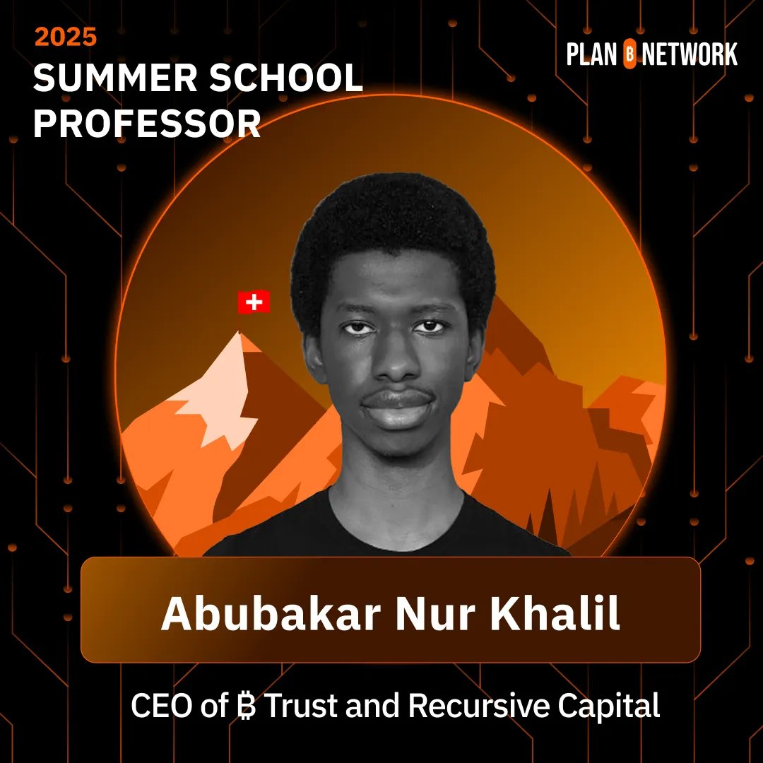 Plan ₿ Network (@planb_network) on Twitter photo Meet <a href="/ihate1999/">Abubakar Nur Khalil</a> — Bitcoin Core contributor, CEO of Recursive Capital, and a force behind dev education in the Global South.
At Plan ₿ Summer School, he brings a rare combo:
💻 Code
💸 Capital
🌍 Community building
🧵.. Meet <a href="/ihate1999/">Abubakar Nur Khalil</a> — Bitcoin Core contributor, CEO of Recursive Capital, and a force behind dev education in the Global South.
At Plan ₿ Summer School, he brings a rare combo:
💻 Code
💸 Capital
🌍 Community building
🧵..