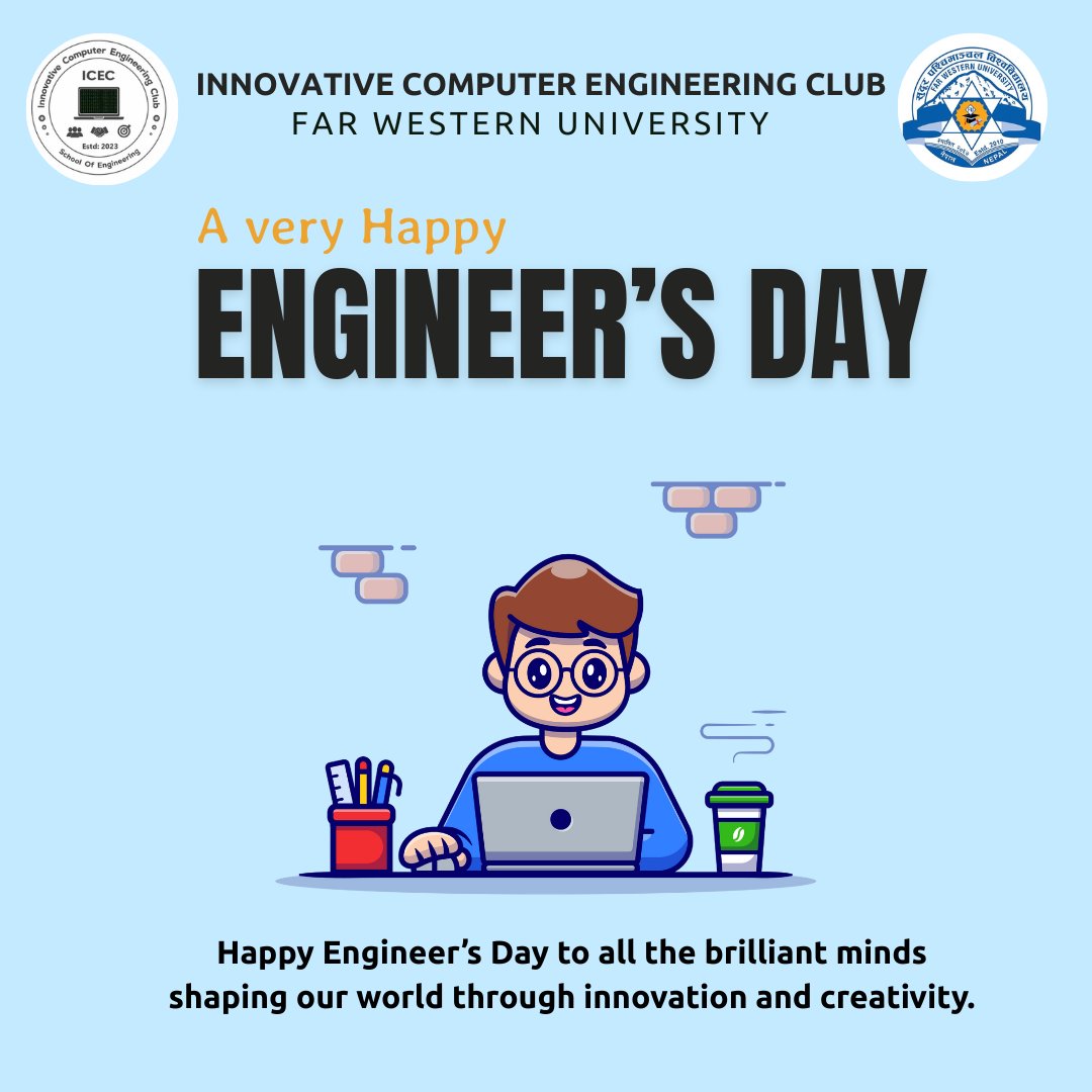 icecfwu's tweet photo. Wishing everyone a Happy Engineerβs Day β keep building, innovating, and inspiring!
#iCECClub #EngineersDay https://t.co/MEhMfHKsrx
