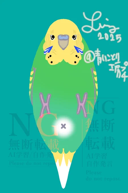 セキセイインコグリーンスパングルちゃん^^ アクリルキーホルダーになりますー