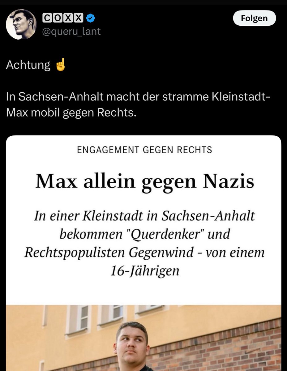 __maxnum__'s tweet image. Achtung, Durchsage vom „Kleinstadt-Max“ ☝️
Ich kämpfe nicht nur öffentlich gegen Rechts - ich brauche auch keine Fake-Beziehung im Netz, um mich besser zu fühlen. Vor allem nicht auf dem Rücken von echten Frauen.