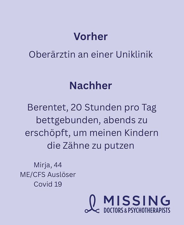 MEDocsPsytheras's tweet image. Wir sind ein Zusammenschluss von Ärzt:innen, Psychotherapeut:innen, Zahn- und Tierärzt:innen und Apotheker:innen.
Und wir sind selbst betroffen – von ME/CFS und PAIS (postviral acute infection syndrome) - Erkrankungen wie Post-Covid, MCAS, PoTS oder dem Post-Vac-Syndrom.
1/5