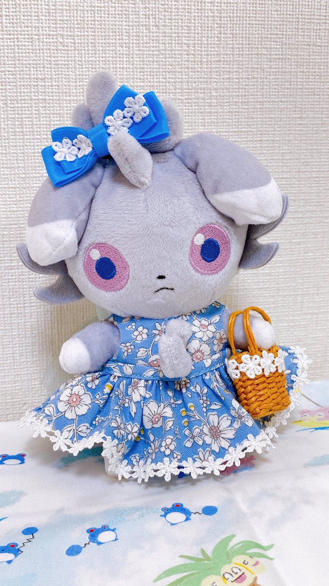 24_pikachu's tweet image. 以前作ったニャスパーちゃん用の夏服ワンピースの改良がやっと終わった！

#ポケモンfit
