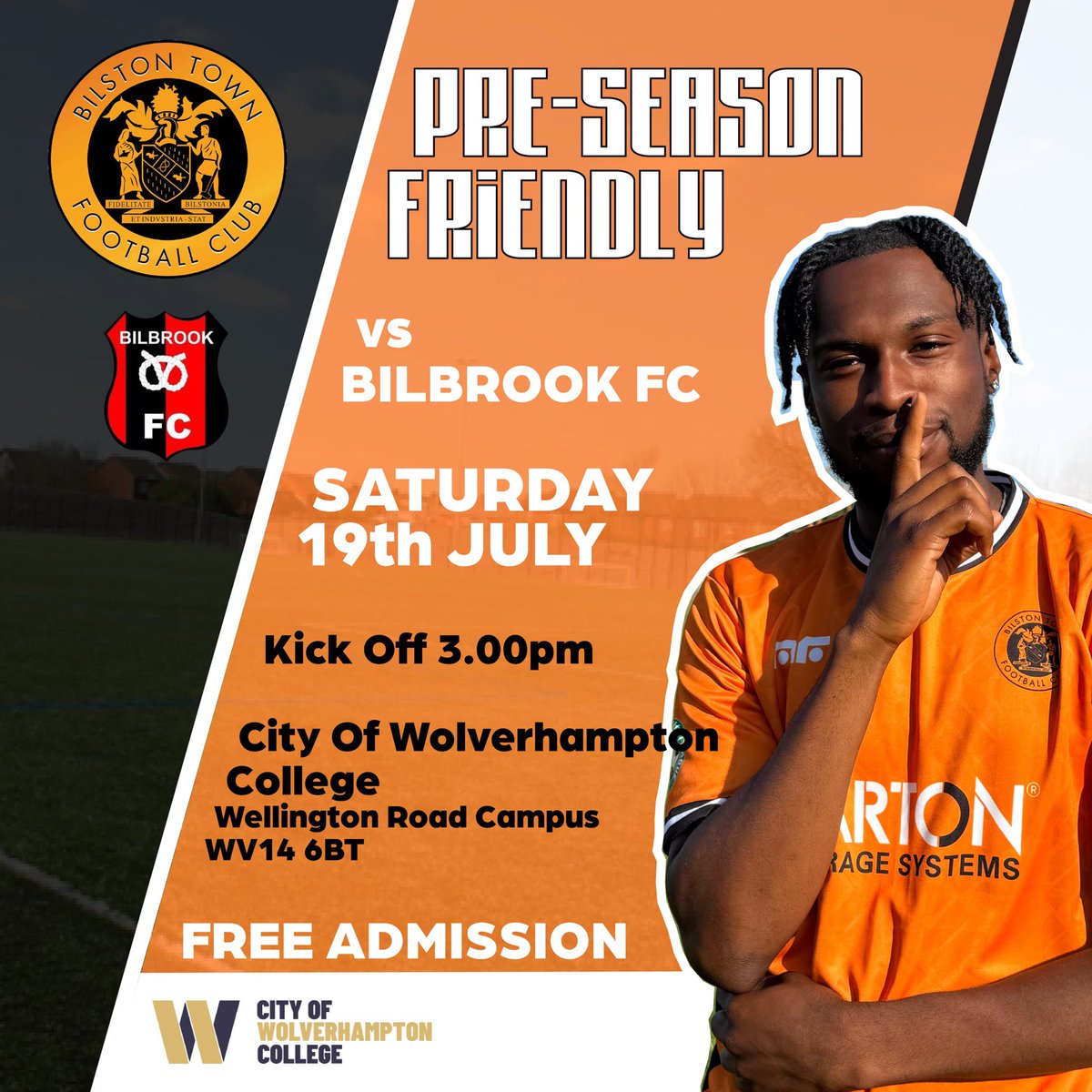 BilstonTownFC's tweet image. 🧡GAME DAY🧡
🆚@fc_bilbrook
🏡@wolvcoll WV14 6BT
⚽️ 3pm
💷 FREE ADMISSION