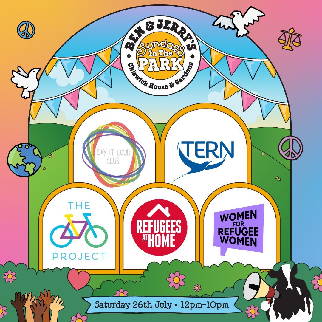 4refugeewomen's tweet image. 🌞 One week today 🌞
We're excited to be part of @benandjerrysUK Sundaes in the Park festival next weekend.🍦🎉
We'll be in the social mission tent alongside other great organisations.
Come along to play our games and to learn more about WRW!
benjerry.co.uk/sundaes-in-the…