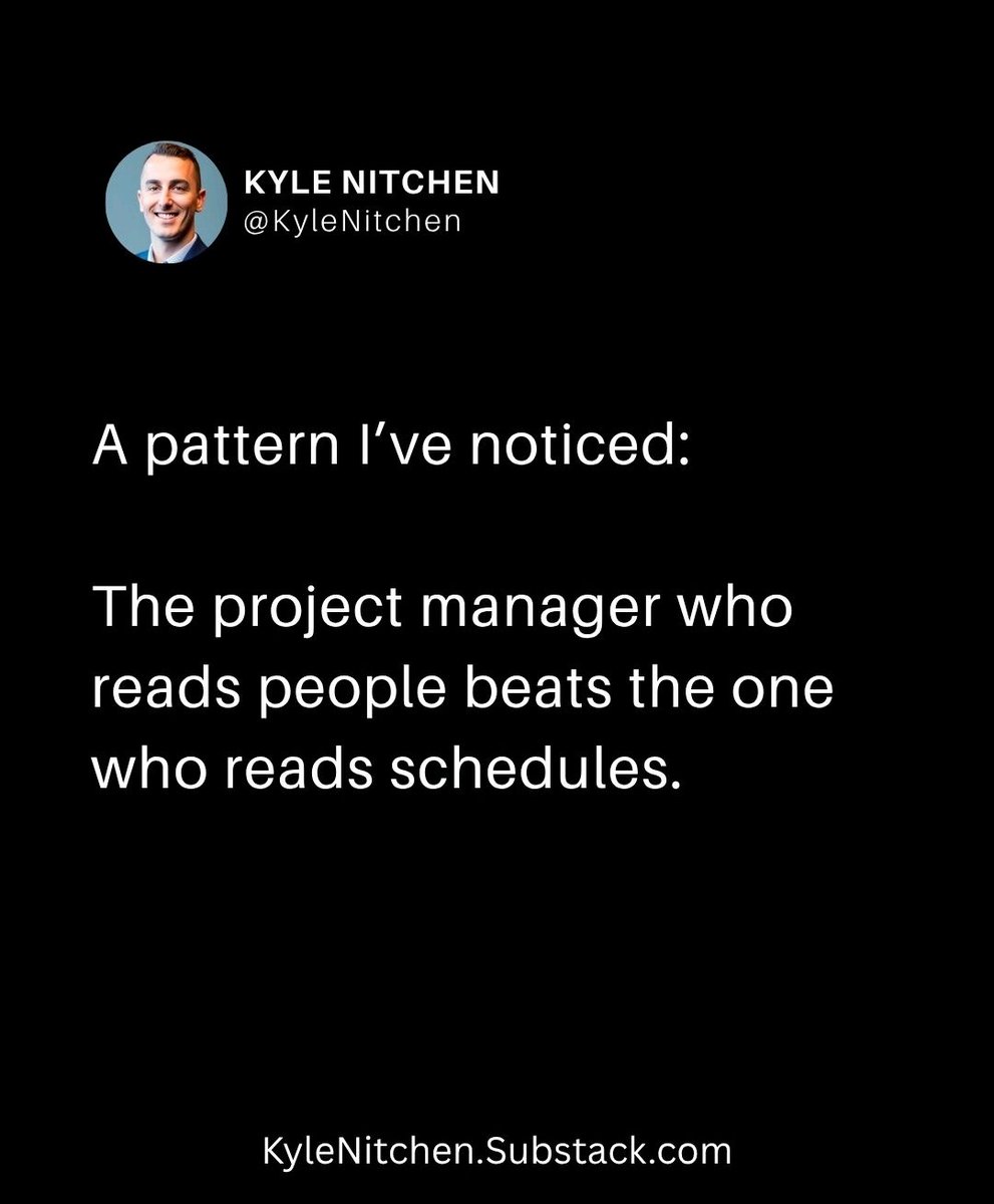 Well said Kyle.....#ProjectManagement
