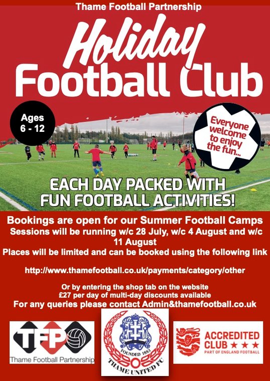 Summer Football Camps #Pitchero
thamefootball.co.uk/news/summer-fo…