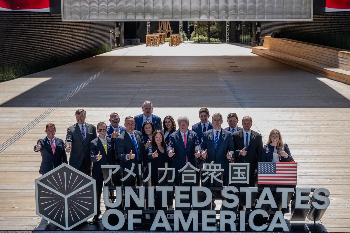 USAmbJapan's tweet image. Proud to represent @realDonaldTrump alongside @SecScottBessent @SecretaryLCD @DeputySecState @USComGenExpo at the 2025 Osaka World Expo for USA National Day. The @USA_Pavilion_ demonstrates American excellence and leadership in this golden age of opportunity. 🇺🇸 @WhiteHouse…