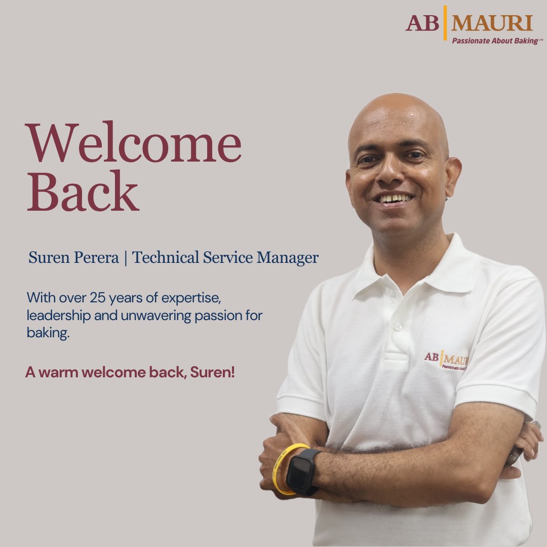 MauriBaking's tweet image. AB Mauri Lanka is pleased to welcome Suren Perera back as Technical Service Manager. With years of experience and a strong background in both sales and technical services, Suren brings valuable insight to the team.
Welcome back!
#TeamUpdate #ABMauriLanka