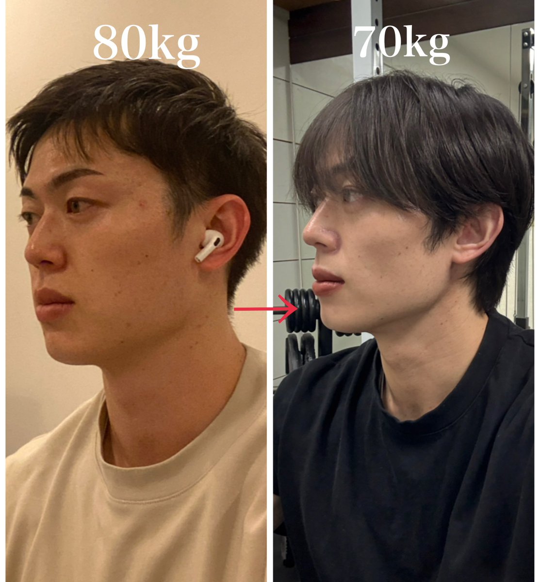 workoutevryday's tweet photo. これ僕の1年の変化なんですが10kg痩せるとフェイスラインがまじで激変します。
本当にダイエットが1番の整形だと思う！ https://t.co/FqRCo91qmI