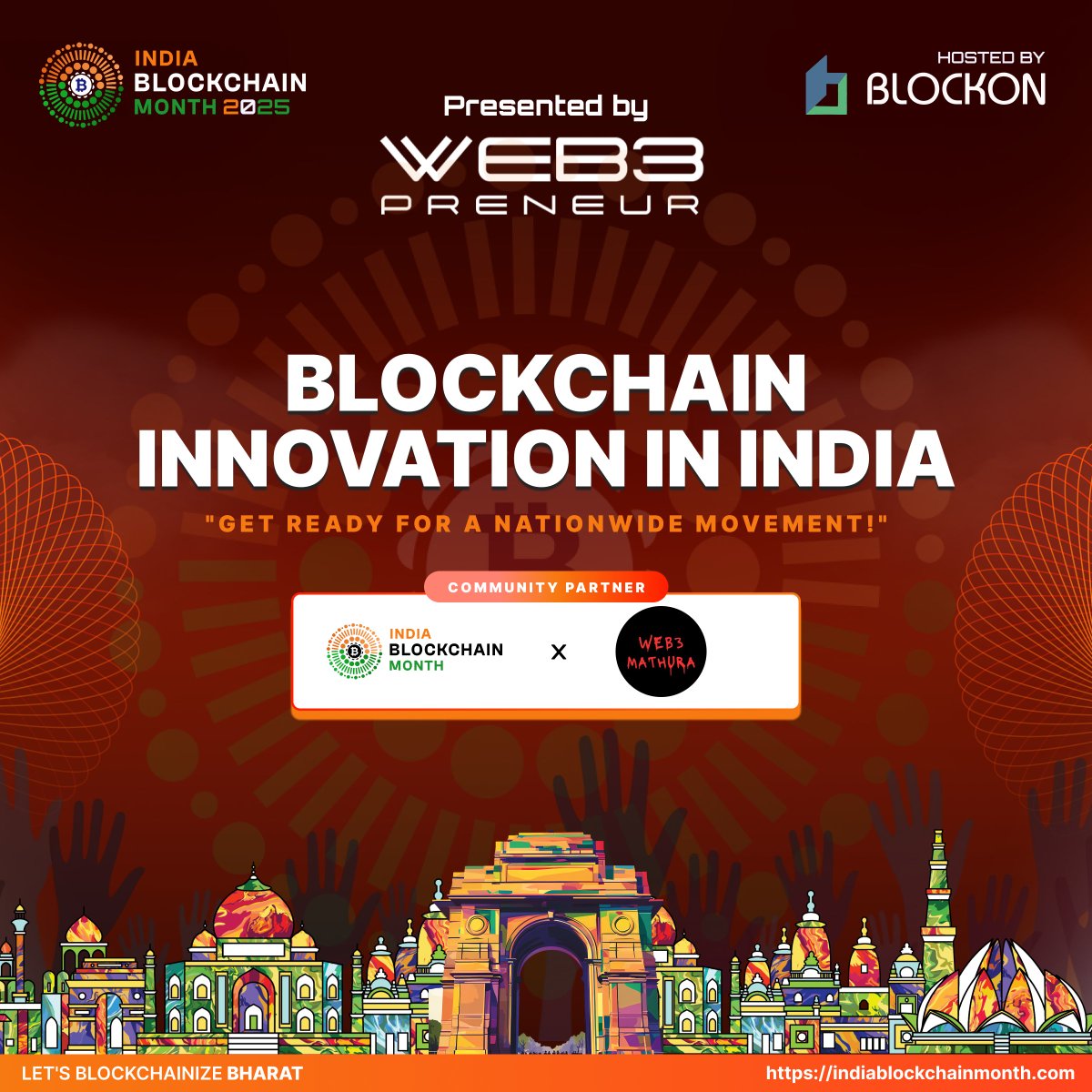 web3mathura's tweet image. We’re proud to join India Blockchain Month 2025 as an official Community Partner 🇮🇳

Together with @INBMOfficial, we’re co-creating a nationwide Web3 movement that celebrates innovation, builders &amp;amp; real impact from India to the world 🌍

📅 September 2025 #INBM25 🚀